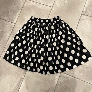 Clio Black Skater Skirt with White Polka Dots